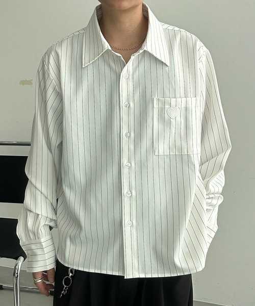 MandO（Auntie Rosa）（エムオー）の「ハート刺繍アクセントアソートシャツ（シャツ/ブラウス・メンズ・ホワイト系その他/ホワイト/ブラック/ブラック系その他・MEDIUM/LARGE）」の13枚目の写真