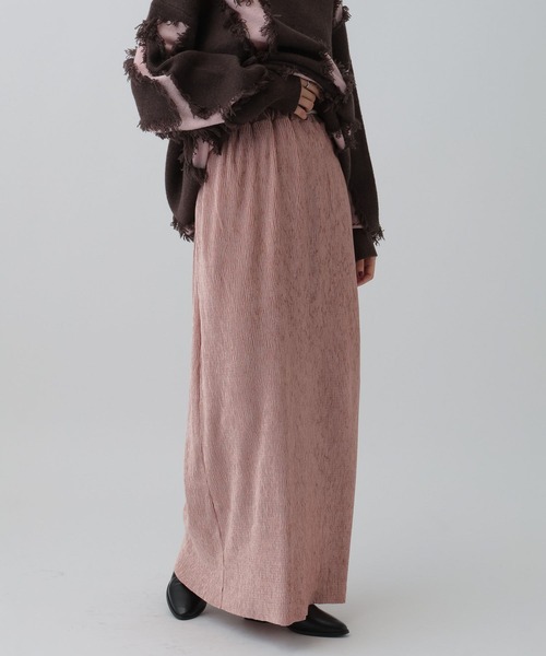 LEPSIM（レプシィム）の「《セルフカット可能》ベロアプリーツスカート　603879（スカート・レディース・ブラック/アイボリー/ピンク/ブラウン・FREE）」の4枚目の写真