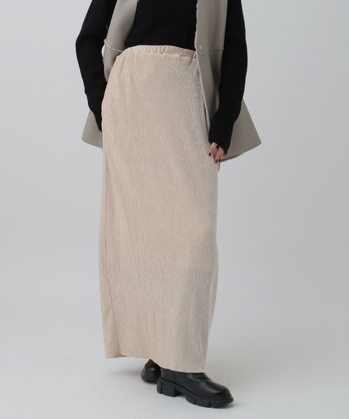 LEPSIM（レプシィム）の「《セルフカット可能》ベロアプリーツスカート　603879（スカート・レディース・ブラック/アイボリー/ピンク/ブラウン・FREE）」の5枚目の写真