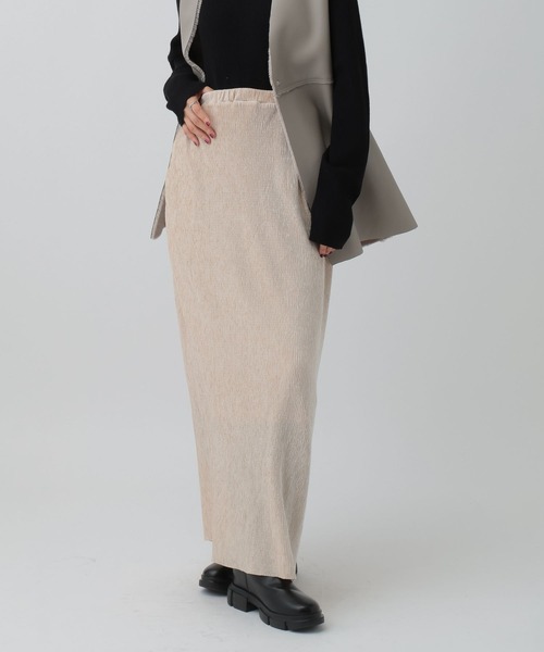 LEPSIM（レプシィム）の「《セルフカット可能》ベロアプリーツスカート　603879（スカート・レディース・ブラック/アイボリー/ピンク/ブラウン・FREE）」の7枚目の写真