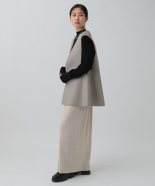 LEPSIM（レプシィム）の「《セルフカット可能》ベロアプリーツスカート　603879（スカート・レディース・ブラック/アイボリー/ピンク/ブラウン・FREE）」の10枚目の写真