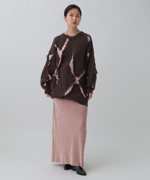 LEPSIM（レプシィム）の「《セルフカット可能》ベロアプリーツスカート　603879（スカート・レディース・ブラック/アイボリー/ピンク/ブラウン・FREE）」の21枚目の写真