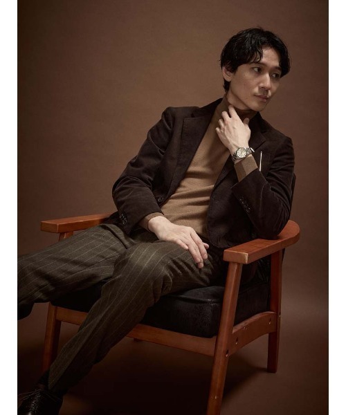 TRANS CONTINENTS（トランスコンチネンツ）の「TRANS CONTINETNS　コーデュロイセットアップ　ヴィンテージ　ジャケット　ベージュ/ブラウン（テーラードジャケット・メンズ・ベージュ/ブラウン・M/L/AB（M）/AB（L）/S/LL/XL-AB）」の6枚目の写真