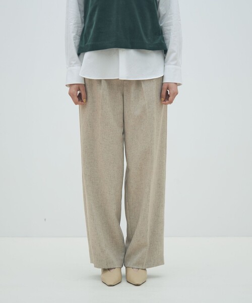 MACPHEE（マカフィー）の「ネップツイード タックテーパードパンツ（スラックス・レディース・ライトベージュ/グリーン/ダークブラウン・36/34/32）」の14枚目の写真