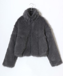 ジャケット/アウター（グレー/灰色系・フェイクファー）ファッション