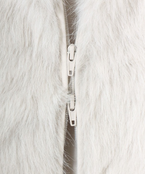 Salong hameu（サロン ハミュー）の「ミックスシャギーフェイクファー スタンドネックブルゾンジャケット レディース（ブルゾン・レディース・チャコールグレー/アイボリー/ブラック・M/L）」の11枚目の写真