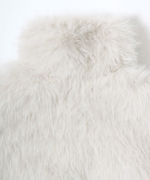 Salong hameu（サロン ハミュー）の「ミックスシャギーフェイクファー スタンドネックブルゾンジャケット レディース（ブルゾン・レディース・チャコールグレー/アイボリー/ブラック・M/L）」の10枚目の写真