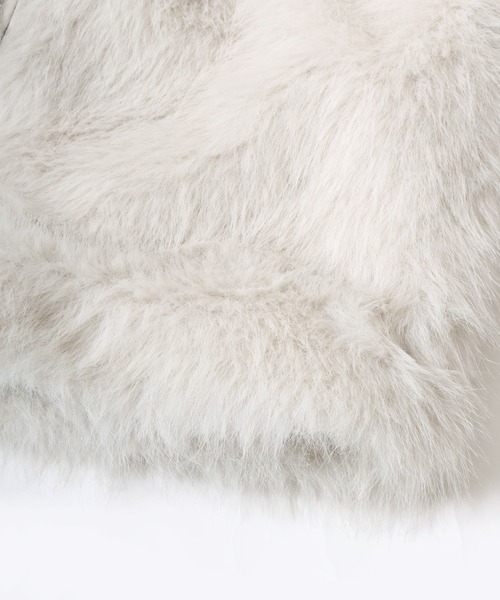 Salong hameu（サロン ハミュー）の「ミックスシャギーフェイクファー スタンドネックブルゾンジャケット レディース（ブルゾン・レディース・チャコールグレー/アイボリー/ブラック・M/L）」の7枚目の写真