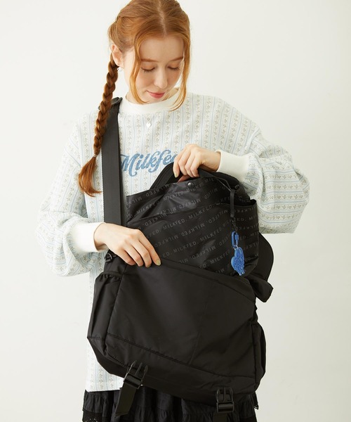 MILKFED.（ミルクフェド）の「MEDIUM BAG ORGANIZER（エコバッグ/サブバッグ・レディース・ブラック・ONE SIZE）」の19枚目の写真