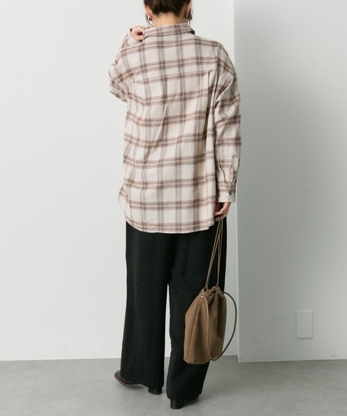 PUAL CE CIN（ピュアルセシン）の「ダブルポケット起毛チェックシャツ（シャツ/ブラウス・レディース・クリーム/ブラウン・FREE）」の18枚目の写真