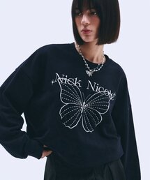 SHINE BUTTERFLY SWEATSHIRT_NAVY CREAM