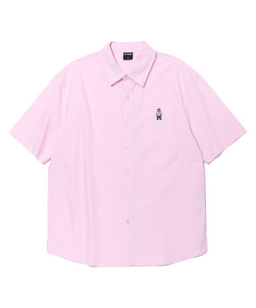 DISTN9NE(ディストナイン)の「Oxford Retro Bear Short Sleeve Shirt PINK (LP2YU351-022)(シャツ/ブラウス・メンズ・その他・100/90/95)」の1枚目の写真