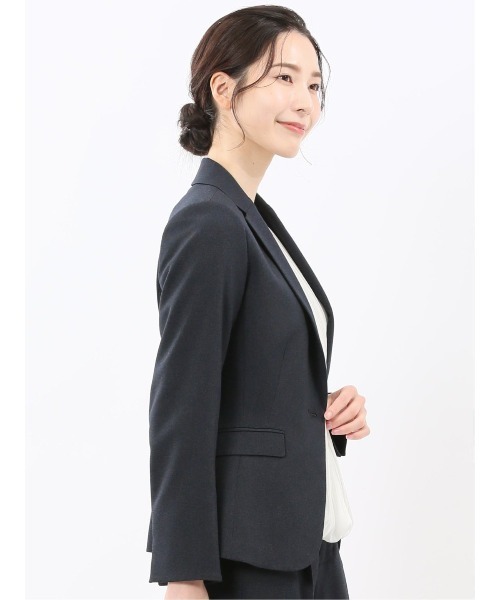m.f.editorial(エムエフエディトリアル)の「【ストレッチ ウォッシャブル】m.f.エディトリアル レディース ウール調 1ボタン ジャケット ピンヘッド紺 (セットアップ可能)(スーツジャケット・レディース・ネイビー・S/MEDIUM/LARGE/X-LARGE)」の10枚目の写真