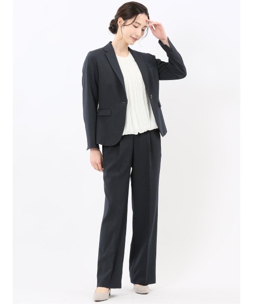 m.f.editorial(エムエフエディトリアル)の「【ストレッチ ウォッシャブル】m.f.エディトリアル レディース ウール調 1ボタン ジャケット ピンヘッド紺 (セットアップ可能)(スーツジャケット・レディース・ネイビー・S/MEDIUM/LARGE/X-LARGE)」の11枚目の写真