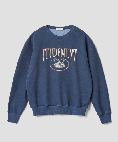TTUDEMENT(トュードメント)の「VINTAGE OVERFIT GRAPHIC SWEATSHIRT_NAVY(スウェット・レディース・その他・FREE)」の1枚目の写真