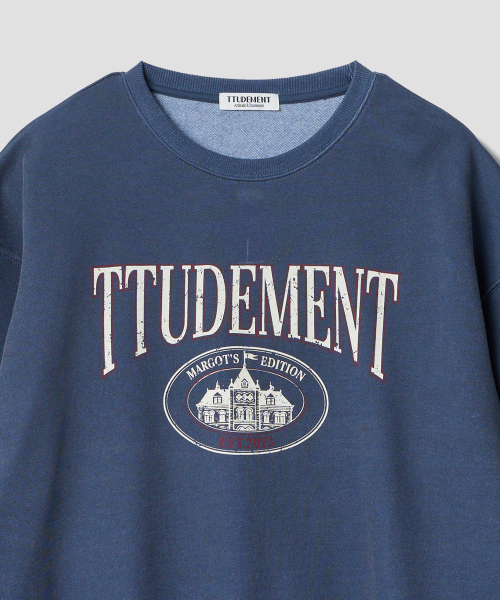 TTUDEMENT(トュードメント)の「VINTAGE OVERFIT GRAPHIC SWEATSHIRT_NAVY(スウェット・レディース・その他・FREE)」の4枚目の写真