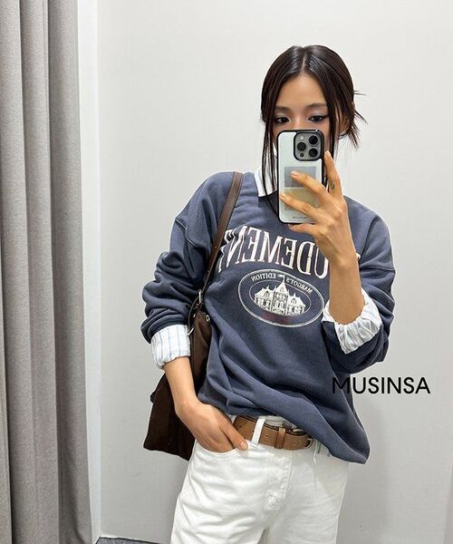 TTUDEMENT(トュードメント)の「VINTAGE OVERFIT GRAPHIC SWEATSHIRT_NAVY(スウェット・レディース・その他・FREE)」の7枚目の写真