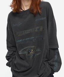 CPGN STUDIO（コンパーニョ）の「FEARLESS レイヤードピグメントロングスリーブスモークブラック（Tシャツ/カットソー）」