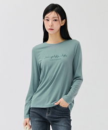 女性レタリングベーシックTシャツ-DEZG5151B0S