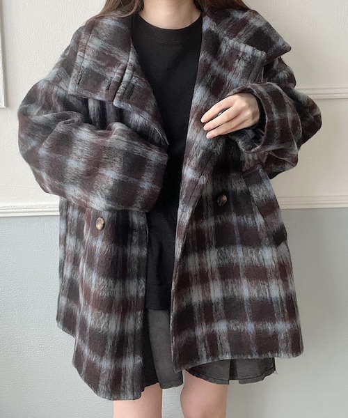 セール】シャギーチェックコート（その他アウター）｜Nana(ナナ)（ナナ
