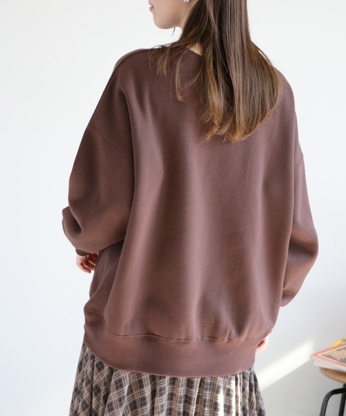 cepo(セポ)の「裏起毛ビーズロゴ刺繍スウェットプルオーバー(Tシャツ/カットソー・レディース・ブラウン/スミクロ/オートミール・FREE)」の11枚目の写真