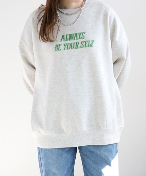 cepo(セポ)の「裏起毛ビーズロゴ刺繍スウェットプルオーバー(Tシャツ/カットソー・レディース・ブラウン/スミクロ/オートミール・FREE)」の19枚目の写真