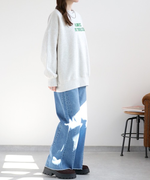 cepo(セポ)の「裏起毛ビーズロゴ刺繍スウェットプルオーバー(Tシャツ/カットソー・レディース・ブラウン/スミクロ/オートミール・FREE)」の16枚目の写真