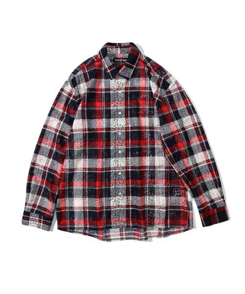TRIP LE SENS(トリップ ル センス)の「ダブルテクスチャーフラワーチェックシャツ_RED NAVY(シャツ/ブラウス・レディース・その他・LARGE/MEDIUM)」の3枚目の写真