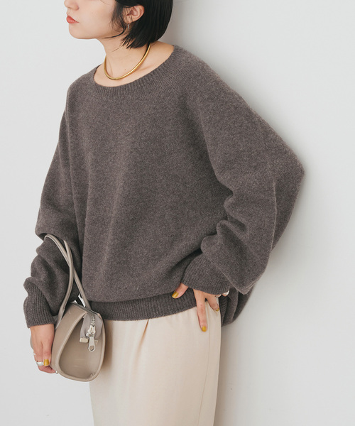 Spick & Span(スピックアンドスパン)の「《新色有り / 追加》ニュアンスコクーンシルエットニット(ニット/セーター・レディース・ホワイト/レッド/ブラウン系その他/ベージュ・FREE)」の2枚目の写真