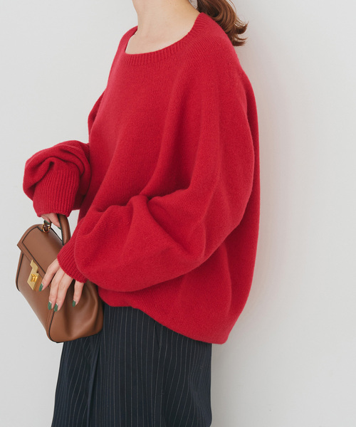 Spick & Span(スピックアンドスパン)の「《新色有り / 追加》ニュアンスコクーンシルエットニット(ニット/セーター・レディース・ホワイト/レッド/ブラウン系その他/ベージュ・FREE)」の4枚目の写真