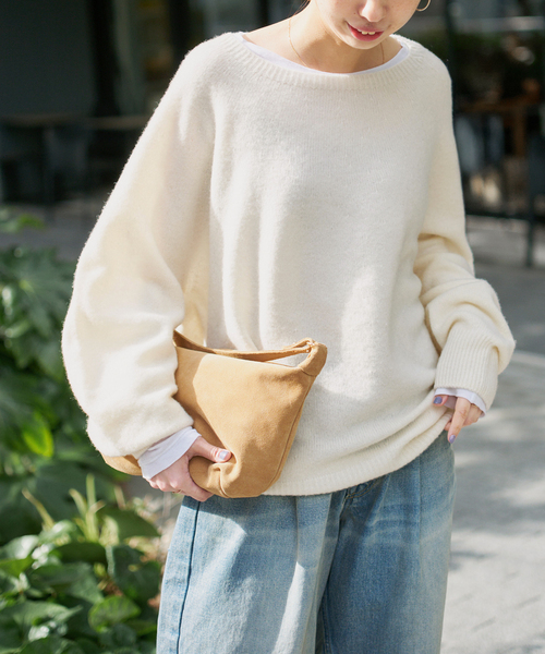 新色有り / 追加》ニュアンスコクーンシルエットニット（ニット