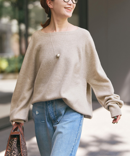 Spick & Span(スピックアンドスパン)の「《新色有り / 追加》ニュアンスコクーンシルエットニット(ニット/セーター・レディース・ホワイト/レッド/ブラウン系その他/ベージュ・FREE)」の11枚目の写真