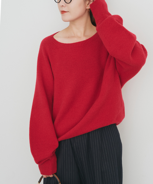 Spick & Span(スピックアンドスパン)の「《新色有り / 追加》ニュアンスコクーンシルエットニット(ニット/セーター・レディース・ホワイト/レッド/ブラウン系その他/ベージュ・FREE)」の18枚目の写真