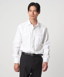 セール】コットン シャドーストライプ クレリック ワイドカラー ドレス