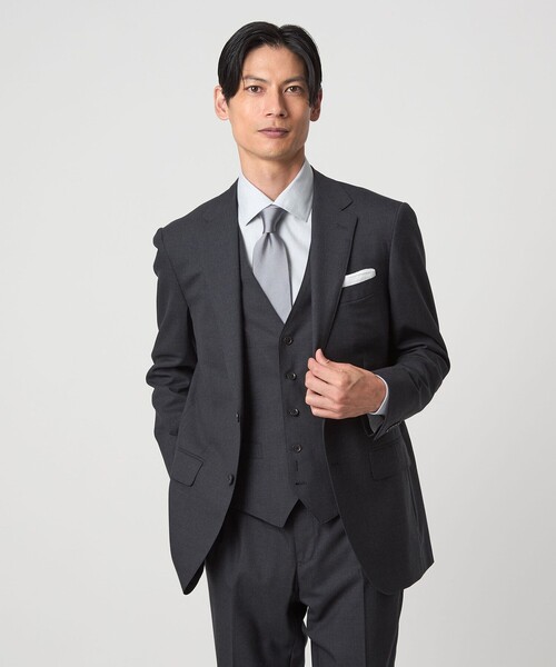 green label relaxing（グリーンレーベルリラクシング）の「コットン ヘリンボーン ワイドカラー ドレスシャツ -形態安定-（ビジネスシャツ・メンズ・ライトブルー/ライトグレー/ホワイト・43cm/42cm/41cm/40cm/39cm/38cm/37cm）」の5枚目の写真