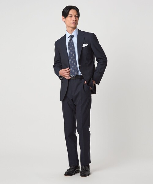 green label relaxing（グリーンレーベルリラクシング）の「コットン ヘリンボーン ワイドカラー ドレスシャツ -形態安定-（ビジネスシャツ・メンズ・ライトブルー/ライトグレー/ホワイト・43cm/42cm/41cm/40cm/39cm/38cm/37cm）」の11枚目の写真