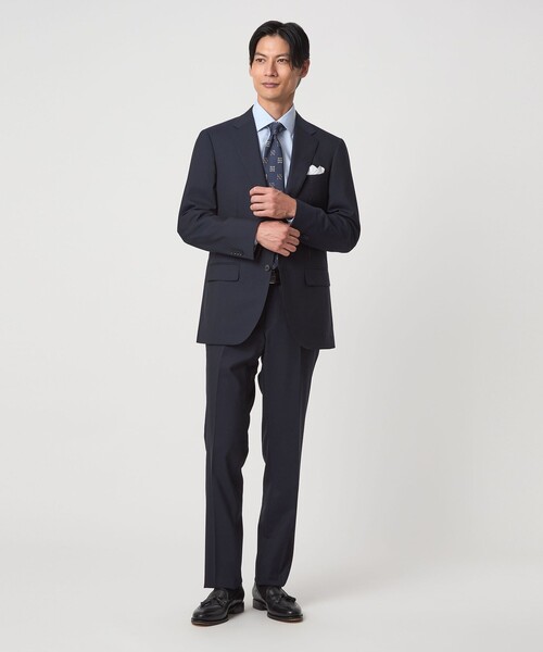 green label relaxing（グリーンレーベルリラクシング）の「コットン ヘリンボーン ワイドカラー ドレスシャツ -形態安定-（ビジネスシャツ・メンズ・ライトブルー/ライトグレー/ホワイト・43cm/42cm/41cm/40cm/39cm/38cm/37cm）」の12枚目の写真