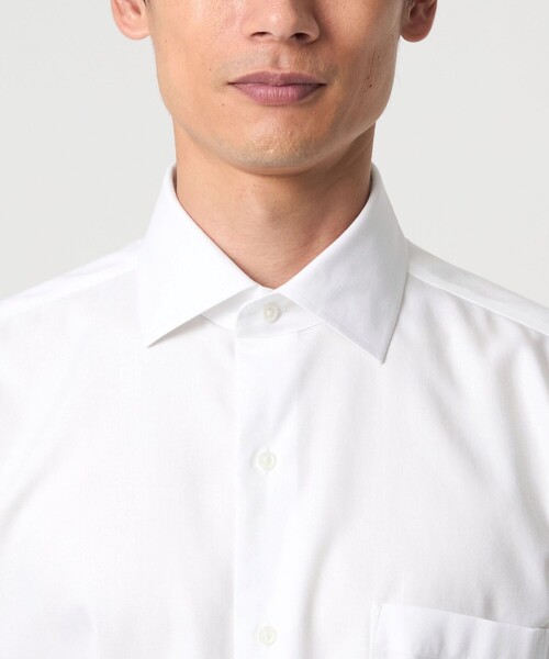 green label relaxing（グリーンレーベルリラクシング）の「コットン ヘリンボーン ワイドカラー ドレスシャツ -形態安定-（ビジネスシャツ・メンズ・ライトブルー/ライトグレー/ホワイト・43cm/42cm/41cm/40cm/39cm/38cm/37cm）」の16枚目の写真