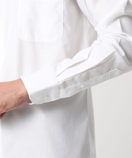 green label relaxing（グリーンレーベルリラクシング）の「コットン ヘリンボーン ワイドカラー ドレスシャツ -形態安定-（ビジネスシャツ・メンズ・ライトブルー/ライトグレー/ホワイト・43cm/42cm/41cm/40cm/39cm/38cm/37cm）」の17枚目の写真