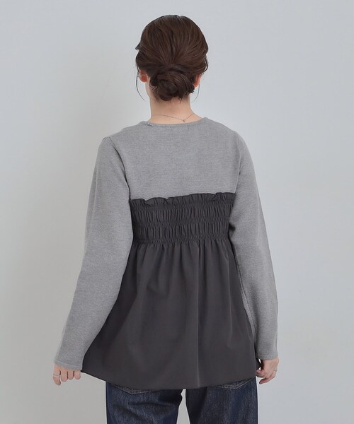 DRESKIP(ドレスキップ)の「【S-LL】1枚でコーデが決まる ビスチェ風ドッキングトップス(チュニック・レディース・ホワイト系7/グレー系4/ブラック系4・01/04/02/03)」の5枚目の写真