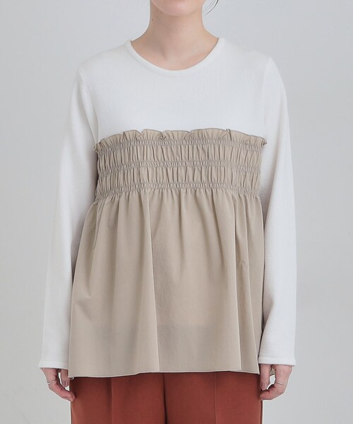 DRESKIP(ドレスキップ)の「【S-LL】1枚でコーデが決まる ビスチェ風ドッキングトップス(チュニック・レディース・ホワイト系7/グレー系4/ブラック系4・01/04/02/03)」の12枚目の写真