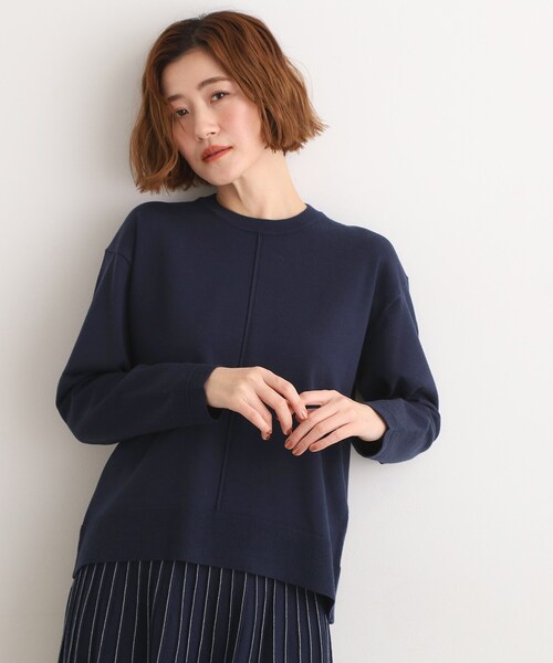 grove(グローブ)の「【SETUP可能】冬から春まで心地よく タック編みオーバーサイズニット(ニット/セーター・レディース・ダークグレー/ネイビー/ピンク・02/03/05/04/01)」の16枚目の写真