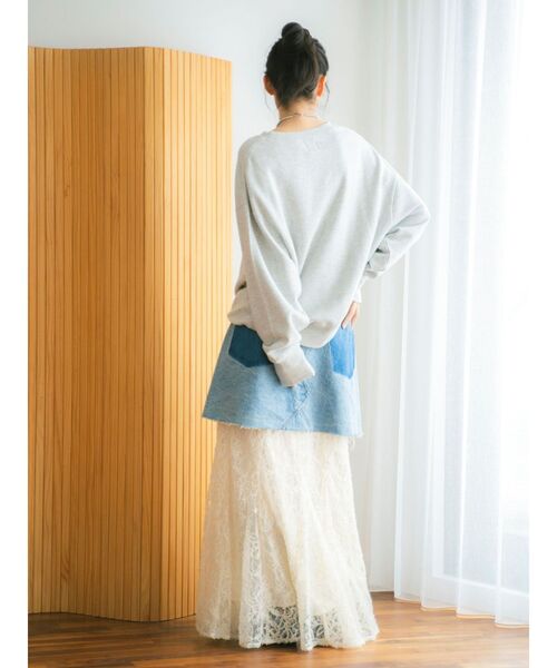 Ungrid（アングリッド）の「起毛レースマーメイドスカート（スカート・レディース・オレンジ/オフホワイト/ブラック・FREE）」の12枚目の写真