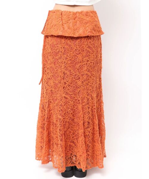 Ungrid（アングリッド）の「起毛レースマーメイドスカート（スカート・レディース・オレンジ/オフホワイト/ブラック・FREE）」の13枚目の写真