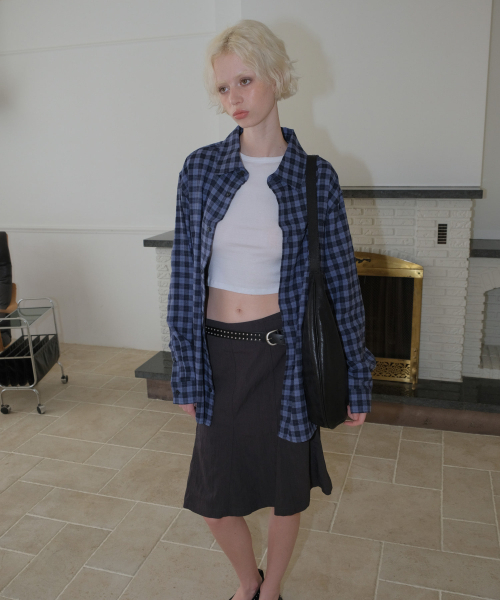 CURETTY(キュリティ)の「C OVER-FIT CHECK SHIRT_BLUE(シャツ/ブラウス・レディース・ブルー・SMALL)」の2枚目の写真