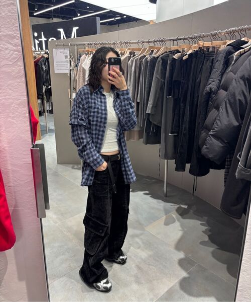 CURETTY(キュリティ)の「C OVER-FIT CHECK SHIRT_BLUE(シャツ/ブラウス・レディース・ブルー・SMALL)」の5枚目の写真