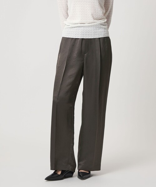 ASTRAET(アストラット)の「<ASTRAET>アセテート サテン ソクショウワイドパンツ(その他パンツ・レディース・ブラック/ダークブラウン・00/0/1)」の3枚目の写真