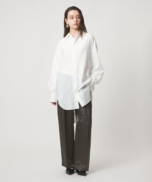 ASTRAET(アストラット)の「<ASTRAET>アセテート サテン ソクショウワイドパンツ(その他パンツ・レディース・ブラック/ダークブラウン・00/0/1)」の5枚目の写真