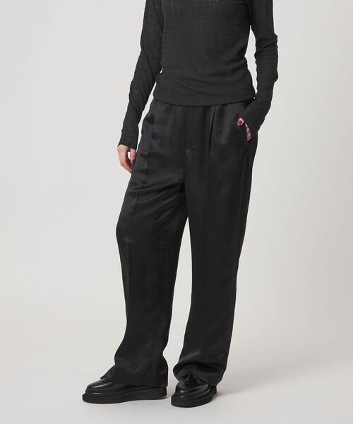 ASTRAET(アストラット)の「<ASTRAET>アセテート サテン ソクショウワイドパンツ(その他パンツ・レディース・ブラック/ダークブラウン・00/0/1)」の8枚目の写真