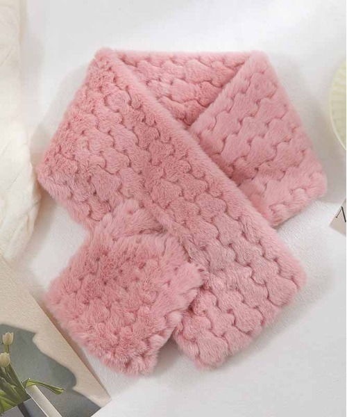 ALWAYS GOOD TIME（オルウェイズグッドタイム）の「ぽこぽこジャガードマフラー（マフラー・レディース・グレー/オフホワイト/ピンク/ベージュ・FREE）」の4枚目の写真